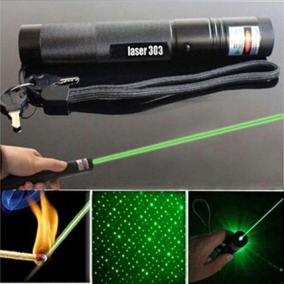 Указка laser 303 green, лазерна указка з насадками, зелений промінь EL -1167 (303) | Зображення 2