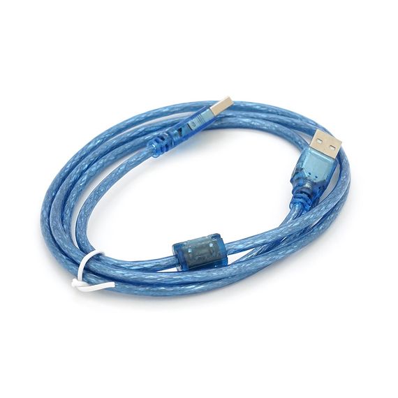Кабель USB 2.0 RITAR AM / AM, 1.5m, 1 ферит, прозорий синій | Зображення 1