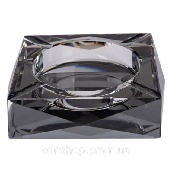 Скляна попільничка для сигарет 13х13х4 см попільничка квадратна настільна Сіра HP-4-131