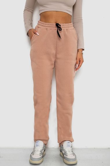 Спортивные штаны женские на флисе  -уценка, цвет бежевый, 238R57020-U-2