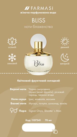 Жіноча парфумована вода Farmasi Bliss 70 мл | Зображення 5