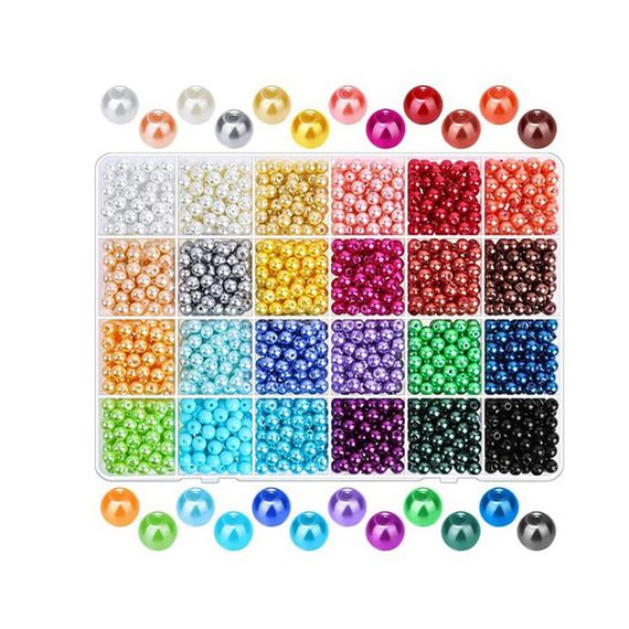 Набор для творчества "Бисер" 1199-87 бусины, резинка, пластиковая коробка