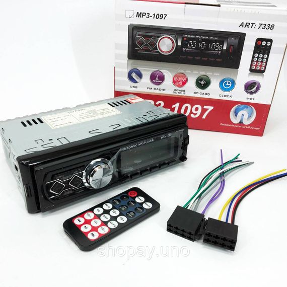 Магнітола в машину з флешкою MP3-1097 BT ISO, Бездискові автомагнітоли 1 din, Автомагнітофон 1din ML-83 | Зображення 6