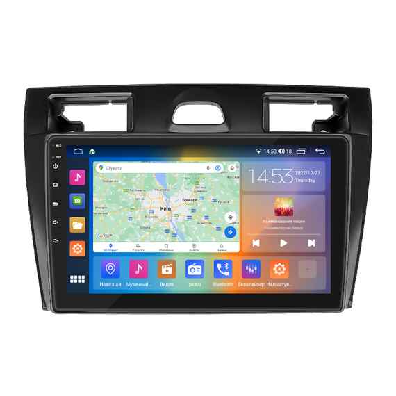 Штатна магнітола 9" Lesko для Ford Fiesta Mk5 2002-2008 4/64Gb CarPlay 4G Wi-Fi GPS Prime Форд