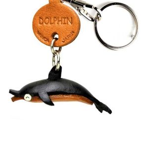 Vanca Dolphin дельфин 3d брелок на ключи, натуральная кожа