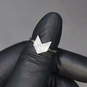 Кольцо #66 для фото ногтей (маникюра) цвет серебро