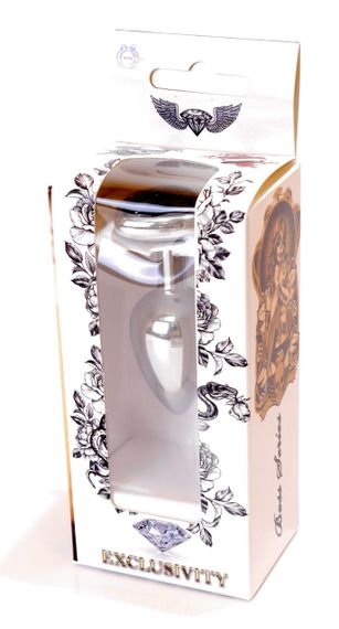 Анальний затор Boss Series - Jewellery Silver Heart PLUG Black S, BS6400047 sexstyle | Зображення 6