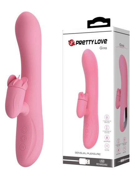 Вибратор с вращающимся стимулятором клитора Pretty Love - GINA 4 rotation 7 vibration, BW-067003-1 Sex Aura