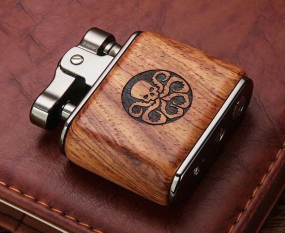 Бензиновая зажигалка Honest Scull - Nut Wood | Зображення 1