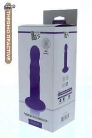 Фалоімітатор термоактивний SOLID LOVE RIBBED PURPLE sexstyle