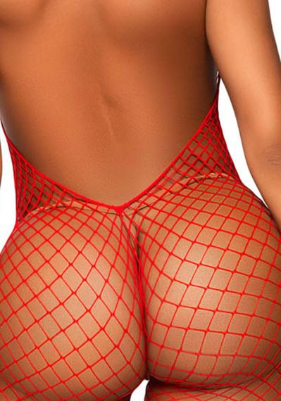 Еротичний сітчастий бодістокінг Leg Avenue Racer neck bodystocking Red sexstyle | Зображення 3