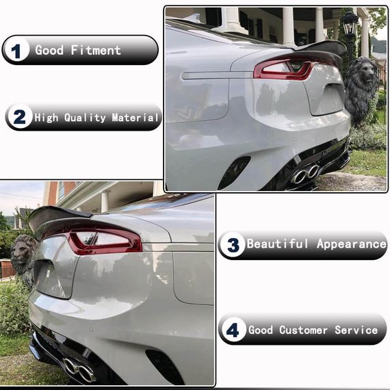 Спойлер V2 (Карбон) для Kia Stinger 2017-2023 рр | Зображення 2