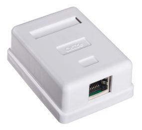 Розетка RITAR FTP 8P8C RJ45 1 порт Cat-5,  накладна біла Q300
