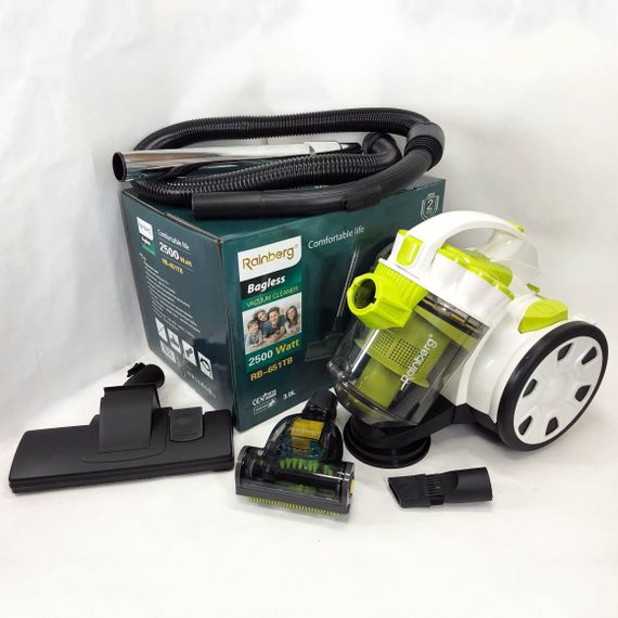 Пилосос без мішка Rainberg RB-651 контейнерний 2500 Вт, шнур 3,2 метра з колбою об'ємом 3 л