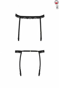 Пояс-стрепи для панчох Passion Exclusive SHELLY GARTER BELT, Чорний, 2XL, 3XL, 2XL/3XL, Великі розміри