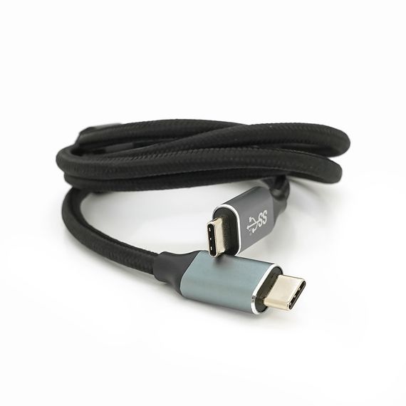 Кабель Type-C to Type-C (USB 3.2 GEN2 male to male), обплетення, Black, довжина 1м, підтримка 100W/10Gbps, 4K60HZ audio/video outpout, BOX