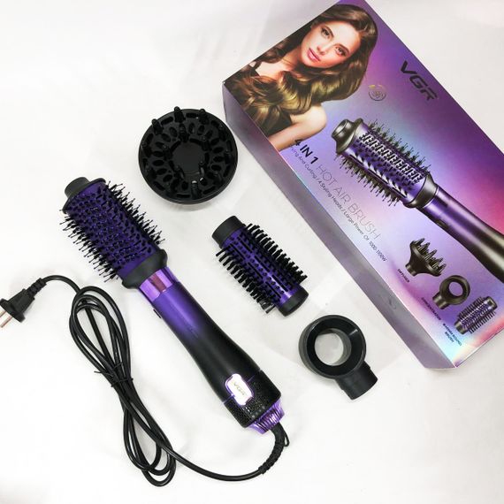 Фен-щітка стайлер VGR V-484 4 в 1. Колір: фіолетовий | Зображення 2