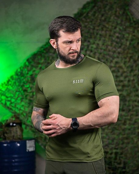 Тактична Футболка 5.11 олива ПП7647 | Зображення 1