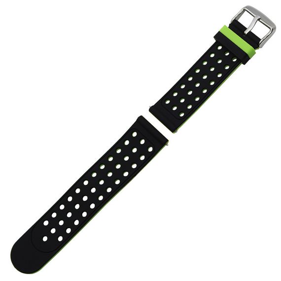 Двухсторонний ремешок Primo с перфорацией для Garmin Vivoactive 3/Vivomove HR/Forerunner 245/645 - Black&Green | Зображення 2