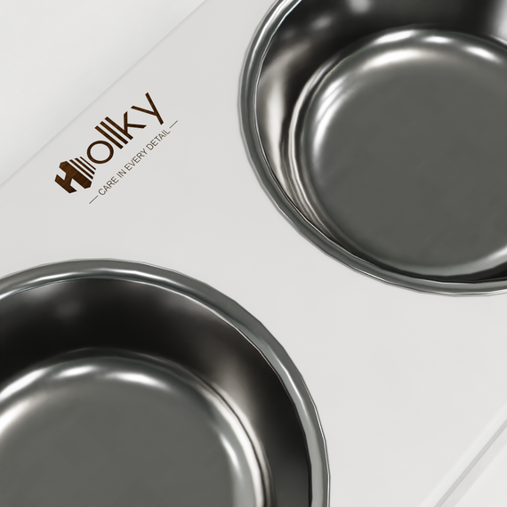 Миски на підставці для дуже великих собак Hollky Base XXL40 (2 × 2,8 л) BXXL40-643240-WHWH | Зображення 4