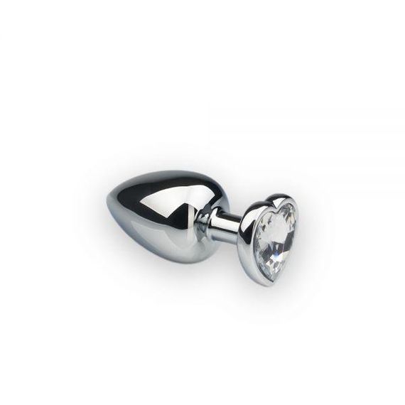 Анальна пробка Silver Heart Diamond, M з кристалом у вигляді сердечка Sex Aura