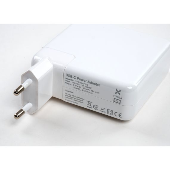 Блок живлення до ноутбуку Vinga Apple 96W 5.2V3A/9V3A/12V3A/15V3A/20.5V4.7A USB-C (VPA-96-APP-C) | Зображення 3