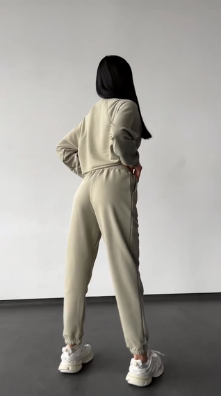 Костюм свободного кроя оливковый M-L | Зображення 6