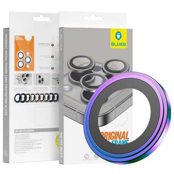 Захисне скло BlueO Metal на камеру для Apple iPhone 16 (6.1") / 16 Plus (6.7") | Зображення 1