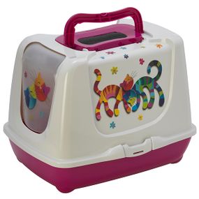 Moderna Trendy Cat туалет закрытый для кошек, 57 см х 45 см х 43 см, розовый