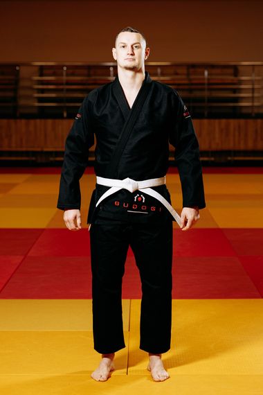 Чорне кімоно для хлопців/чоловіків, джиу-джитсу, TM BUDOGI, зріст 160 см, щільність 450 гр/м.кв.