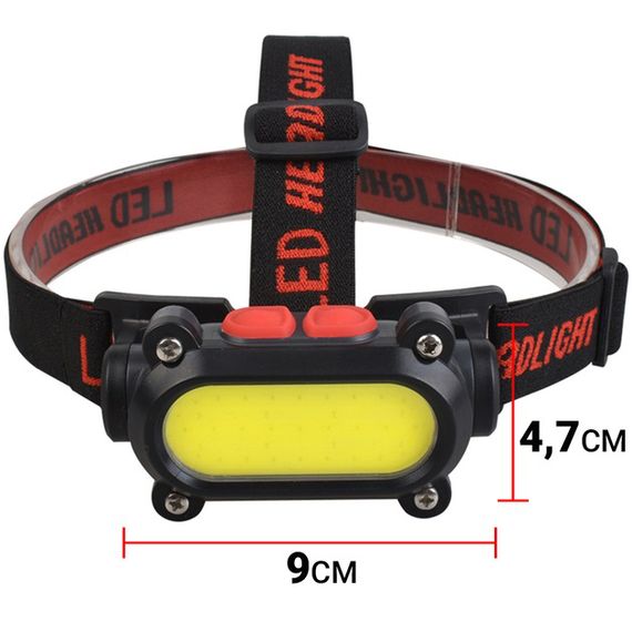 Ліхтар налобний BL-209-COB (white+red) WS-27