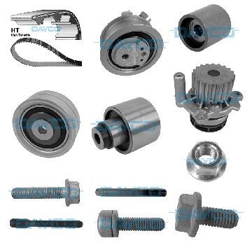 Ремень ГРМ компл. + помпа VW Caddy 1.6/2.0 TDI 10- / Crafter 2.0 TDI 11-16 / T5 2.0 TDI 09-15 / T6 15-, Dayco, KTBWP7880,