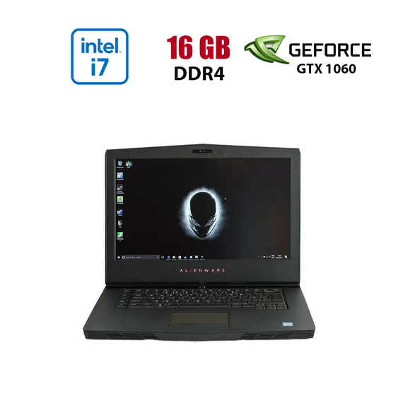 Игровой ноутбук Dell Alienware 15 R3 / 15.6" (1920x1080) IPS / Intel Core i7-7700HQ (4 (8) ядра по 2.8 - 3.8 GHz) / 16 GB DDR4 / 512 GB SSD + 500 GB HDD / nVidia GeForce GTX 1060, 6 GB GDDR5, 192-bit / WebCam б/у