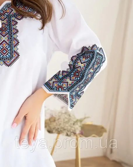 Блуза колір білий/синій розмір XL FI_007882 | Зображення 3