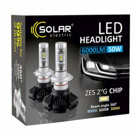 8804 SOLAR LED H4 12/24V 6000Lm 50W ZES Chip