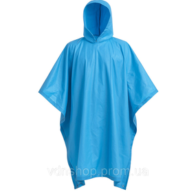 Дощовик-пончо багаторазовий туристичний для полювання, риболовлі на липучці з капюшоном LU-029BL Блакитний
