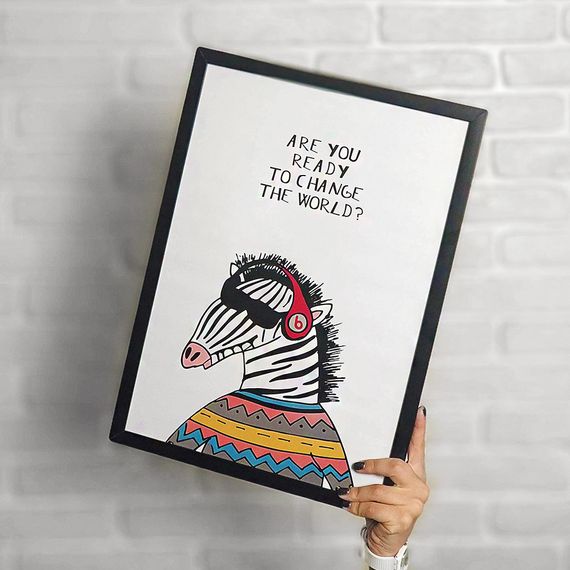 Постер в рамке Are you ready to change the world? 21x30 см, A4 (MT4_EX003)