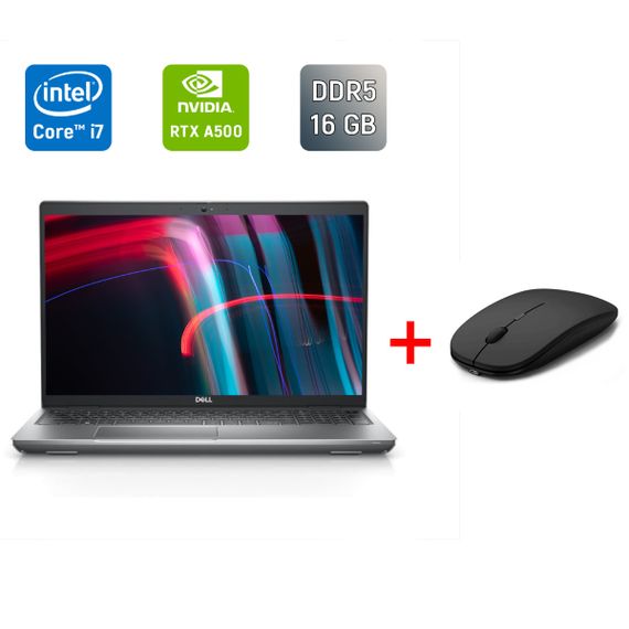 Мобільна робоча станція Dell Precision 3570 / 15.6" (1920x1080) IPS / Intel Core i7-1265U (10 (12) ядер по 3.6 - 4.8 GHz) / 16 GB DDR5 / 512 GB SSD / nVidia RTX A500, 4 GB GDDR6, 64-bit / WebCam / TouchID б/в + Подарунок Бездротова миша / USB