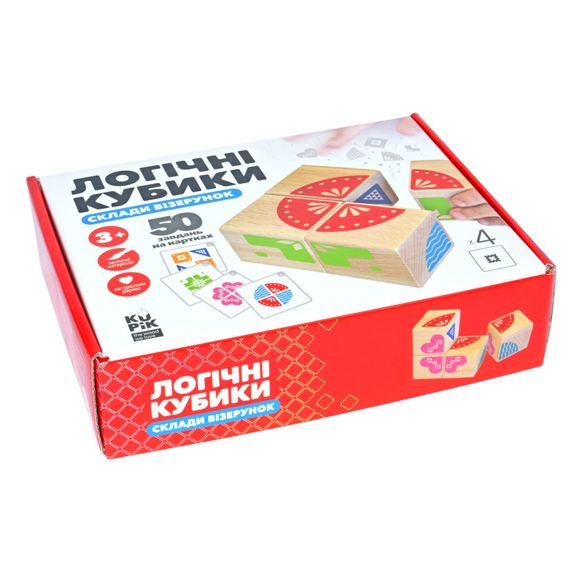 Навчальні логічні кубики "Склади візерунок" Igroteco 900477, 50 завдань на картках | Зображення 7