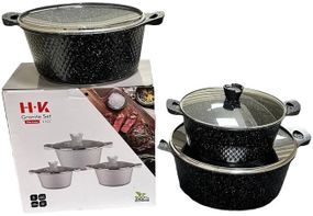Набір каструль XPRO DM-6 3 шт 32/36/40 зі скляною кришкою (44359-DM-6_2772)