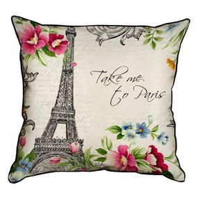 Подушка с мешковины Take me to Paris 45x45 см (45PHB_14M042)