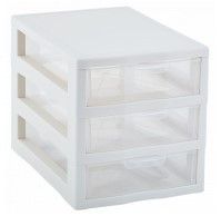 Органайзер універсальний на 3 шухляди біла троянда/прозорий Алеана