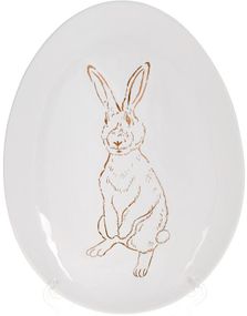 Тарілки в наборі 4 шт Bunny White - Gold 27х20х2см ceramic
