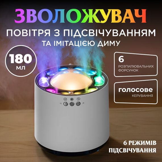 Зволожувач повітря з RGB-підсвічуванням і синхронізацією з музикою 800 мл, білий | Зображення 1