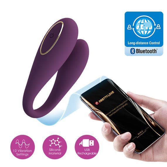 Вібратор для пар PRETTY LOVE з керуванням із програми, фіолетовий Sex Aura | Зображення 1