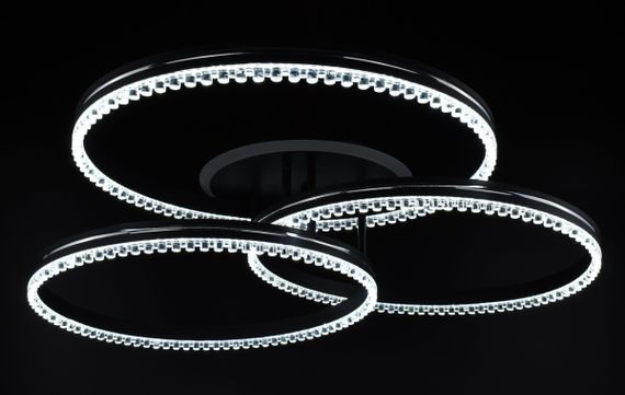 Люстра світлодіодна стельова LED світильник для квартири на стелю лед з пультом 26539 Чорний 17х81х81 см. | Зображення 3