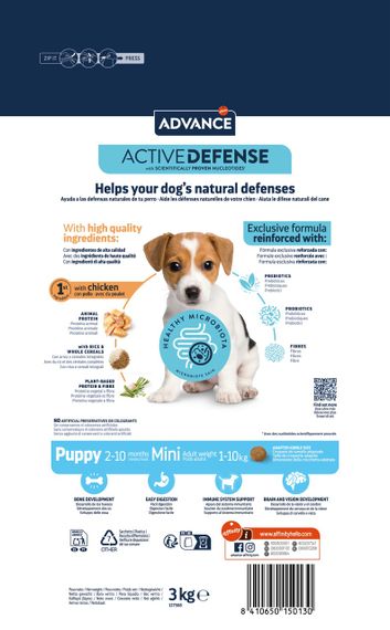 Сухий корм з куркою для цуценят малих порід Advance Mini Puppy, 3 кг | Зображення 1