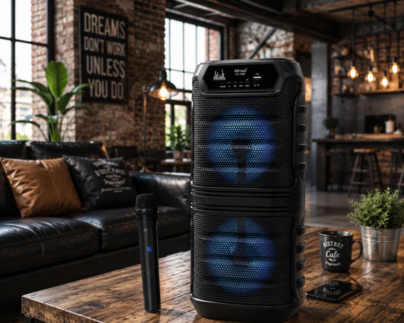 Колонка KTS-2060 / Bluetooth-акустическая система с двумя 6,5 дюймовыми динамиками / Колонка с RGB-подсветкой | Зображення 1