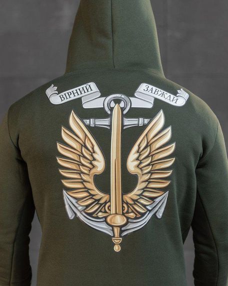 Худи CELEO на флисе  Вірний завжди олива ВТ7987 | Зображення 3