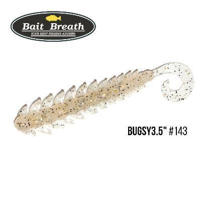 Силіконова приманка, Їстівний силікон Bait Breath BUGSY 3,5" (8 шт.) (143 Clear/Black・Gold Flake)